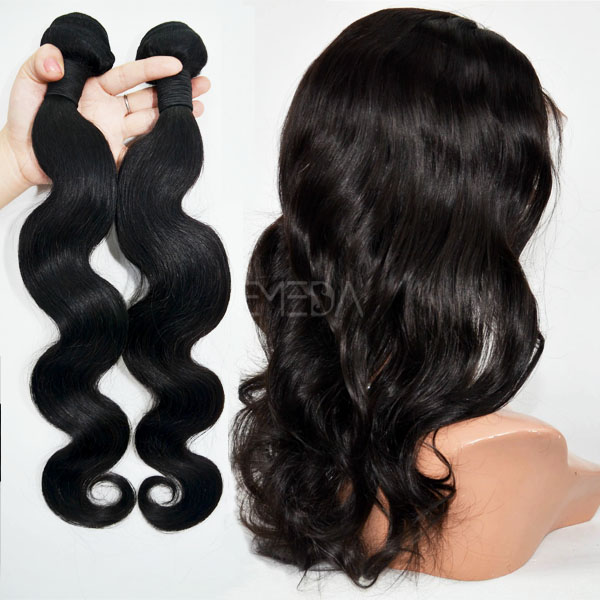 Indian temple hair virgin hair weft natural color body wave CX001